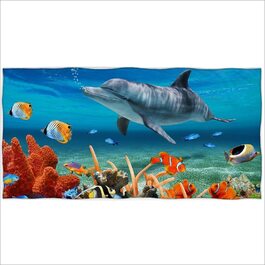 Пляжний рушник Zomer 70x140 см, пляжний рушник з мікрофібри з принтом-Дельфін Байрон-Бей (Дельфін 4)