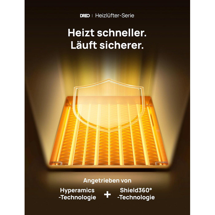 Електричний обігрівач Dreo з термостатом, 1500W, PTC-кераміка, тихий, з осциляцією, ECO-режим, таймер 12 годин, захист від перегріву та перекидання