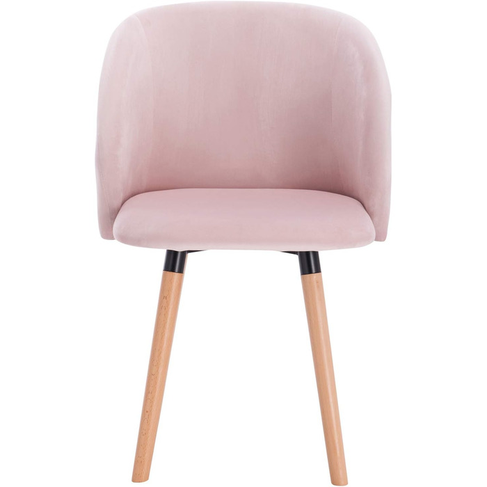 Стільці для їдальні WOLTU BH121rs-1 кухонний стілець вітальня стілець м'який стілець дизайнерський стілець з підлокітником, оксамитове сидіння, рама з масиву дерева, рожевий рожевий оксамитWOLTU BH121rs-1 Кухонний стілець оксамитовий рожевий