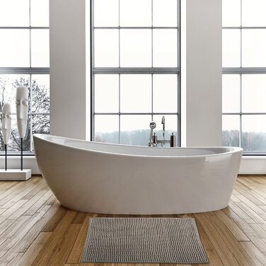 Килимок для ванної MSV килимок для ванної килимок для душу синель килимок для ванної з високим ворсом 60x90 см- (сіро-коричневий, 50x80 см)