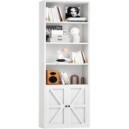 Стильна полиця для книг oneinmil: білий стелаж з 2 дверцятами, 6 полиць, для вітальні, спальні, офісу