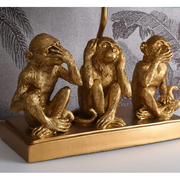 Настільна лампа 3 мавпи настільна лампа фігурка мавпи (без лампочки) лампа мавпа лампа золота мавпа cw265 Palazzo Exklusiv