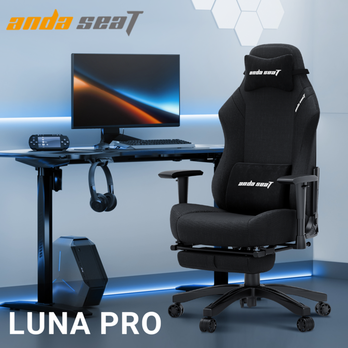 Крісло ігрове Anda Seat Luna Pro Black Fabric Size L