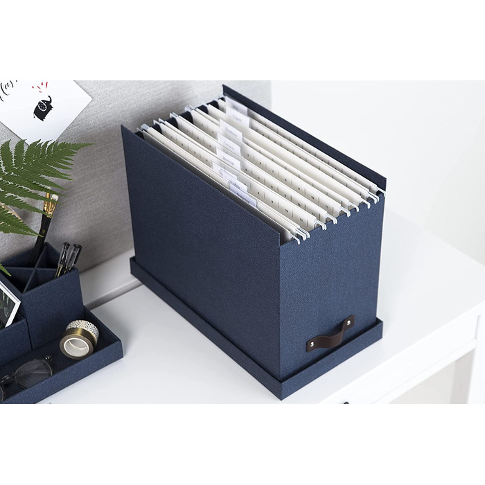 Йохан підвісна коробка для зберігання з кришкою-стильна архівна коробка, в яку входять 8 степлерів-підвісна коробка для зберігання папок з ДВП і паперу (синій)
