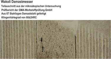 Ніж кухарський Wakoli EBO Premium з лезом 20 см з дамаської сталі 67 шарів та ручкою з чорного дуба | Професійний ніж для кухні
