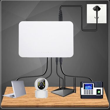 Mini UPS Marhynchus 8000mAh з батареєю, індикатором та підтримкою англійської мови для роутера, камери, телефону (EU-штекер)