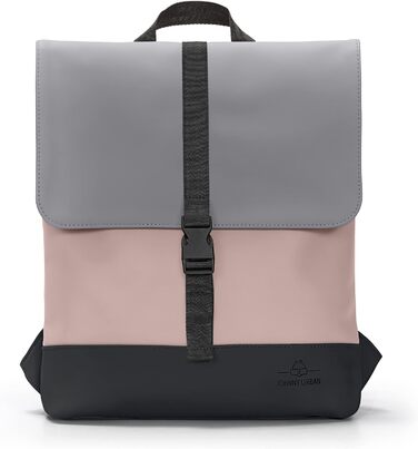 Рюкзак Johnny Urban Women Small - Ruby - Тонкий денний рюкзак для City Uni Business - Маленький рюкзак жіночий з відділенням для ноутбука - водовідштовхувальний рожевий/сірий