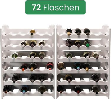 Стеллаж для вина ARTECSIS з пластику, 72 пляшки, для HoReCa, модульний, сірий
