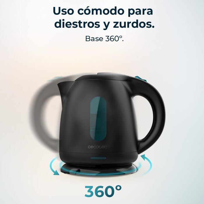 Електричний чайник Cecotec Thermosense 140 Black – 1 л, 2200 Вт, антинакипний фільтр, без BPA