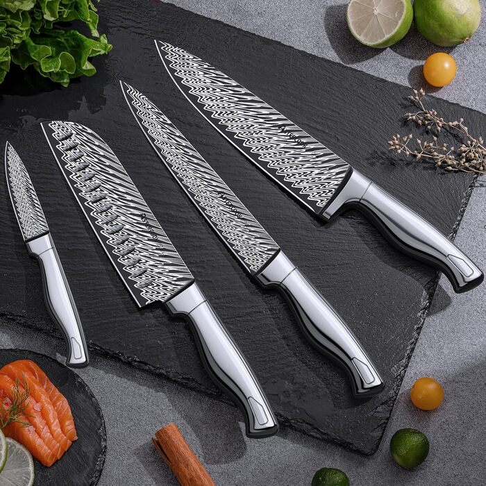 Набір кухонних ножів 15 предметів з точилкою, нержавіюча сталь, сріблястий колір