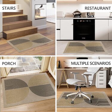 Килимок під офісний стілець 90x120 см, антиковзаючий, для дому, офісу, геймінгу та йоги, бежевий