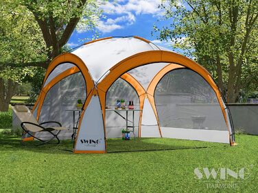 Альанка Swing & Harmonie DomeShelter 3,6x3,6 м з підсвічуванням помаранчева