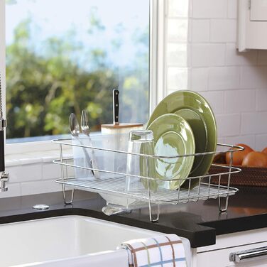 Сушарка для посуду Simplehuman KT1104 компактна, пластик, 5 років гарантії, нержавіюча сталь