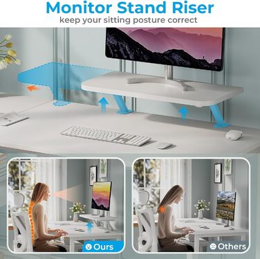 Компактний білий стіл GreenForest 100x50 см з місцем для зберігання та підставкою для монітора – ідеальний для дому та офісу