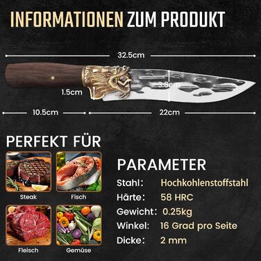 Кухонний ніж Purple Dragon: професійний шеф-ніж з рожевого дерева, для м'яса, риби та овочів