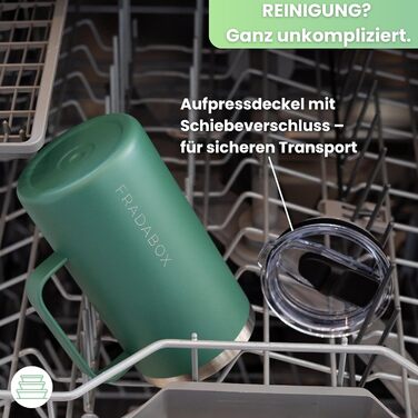 Термокружка 'Neri' 600мл з нержавіючої сталі, з подвійними стінками, вакуумна ізоляція, для кави з собою, BPA Free, миється в посудомийній машині (Турквіс)