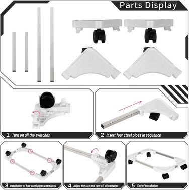 Підставка для комп'ютера Liitrton Mobiler - регульована, на коліщатках, білий колір