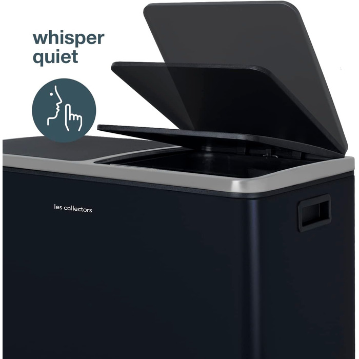 Сміттєвий бак Les Collectionneurs Sensor №1012, 69л, 3 відсіки (47+11+11л), автоматичне відкривання, інфрачервоний датчик, тиха кришка, дизайн (темно-синій)
