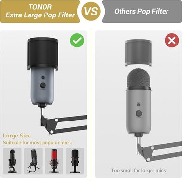 Мікрофонна стійка TONOR T50 (40+40+40 см) з поп-фільтром, кріплення 3/8