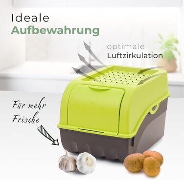 Коробка для зберігання картоплі Novaliv | 2 шт по 5л | Зелена | Коробка для овочів, цибулі, фруктів | Складається | 5 літрів