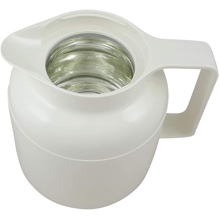 Термос Helios Wash Pro Thermoskanne Weiß 1L: 6 годин тепла, 1000 мл, білий, для напоїв, з широким горлом, миється в посудомийній машині, міцний пластик