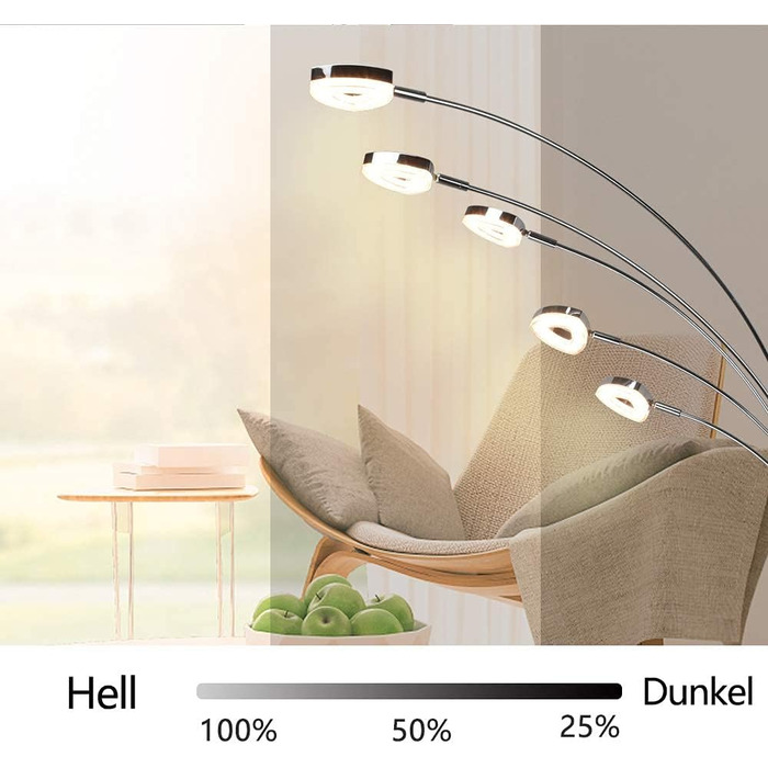 Світлодіодний торшер PADMA Modern Dimmable 5-Flame, Поворотний, 1600LM, Теплий білий для вітальні/офісу