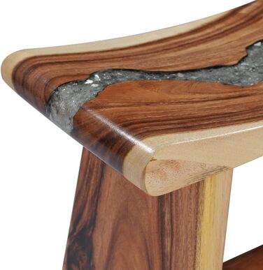 Дзеркальний табурет з масиву акації для ванної кімнати 50x30x45 см, Polyresin