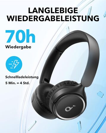 Бездротові накладні навушники Soundcore H30i, складні, 70 год, Bluetooth 5.3, багатоточкові (чорні)