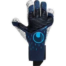 Унісекс-рукавички воротаря для дорослих зі швидкісним контактом Supergrip HN футбольні рукавички для підлітків середнього і професійного рівня-нековзне зчеплення і висока міцність-всепогодний (10.5, темно-синій / чорний / флуоресцентно-синій)