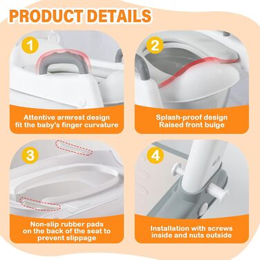 Унітаз дитячий з драбинкою та сидінням-тренажером 2-в-1, регульований, антиковзний, для хлопчиків та дівчаток