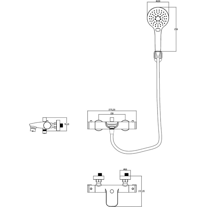 Змішувач для ванни EISL CLAUDIO з душовим підключенням, хром, однорідний, NI023CALCR