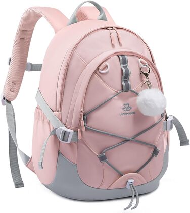 Шкільний рюкзак LOVEVOOK для дівчаток, 5 клас, рюкзак для дітей з нагрудною стрічкою, легка жіноча шкільна сумка, рюкзак для дітей від 8 років для дитячого садка, школи, університету, дозвілля, сірий-рожевий, 15,6 дюймів