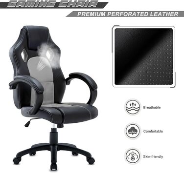 Крісло для керівника  WM Heart Ergonomic Gaming Офісне крісло (сірий)