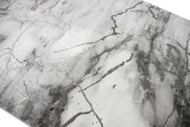 Килим CARPETIA з мармуровим малюнком з глянцевими волокнами сірого і сріблястого кольору розміром 80x150 см (200x290 см)