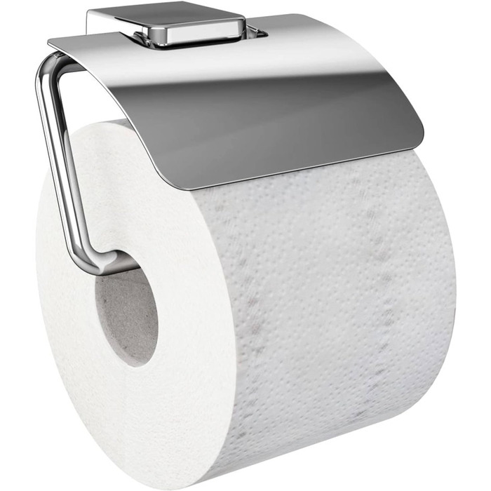 Тримач для туалетного паперу Emco Trend, хром, тримач для туалетного паперу, з кришкою, тримач рулону, тримач для паперу, настінне кріплення - 20000100