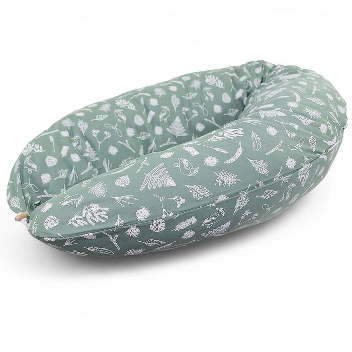 Подушка для годування HOBEA-Germany 190x76 см XXL, подушка для вагітних та сну на боці, з органічної бавовни (Колір: Ліс)