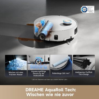 Робот-пилосос Dreame Aqua10 Ultra: миття та сухе прибирання, 30000Pa, 8 см, самоочищення, автоматичне спустошення, голосове керування