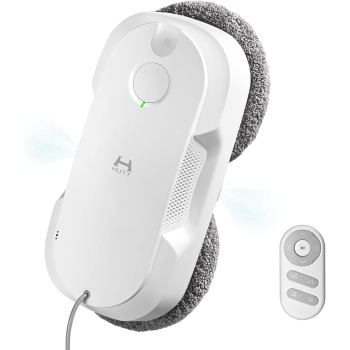 Робот для миття вікон Hutt DDC56 з подвійним променем та ультразвуковою функцією розпилення, електричний мийник вікон з дистанційним керуванням та подвійним резервуаром для води, розпізнавання країв вікон