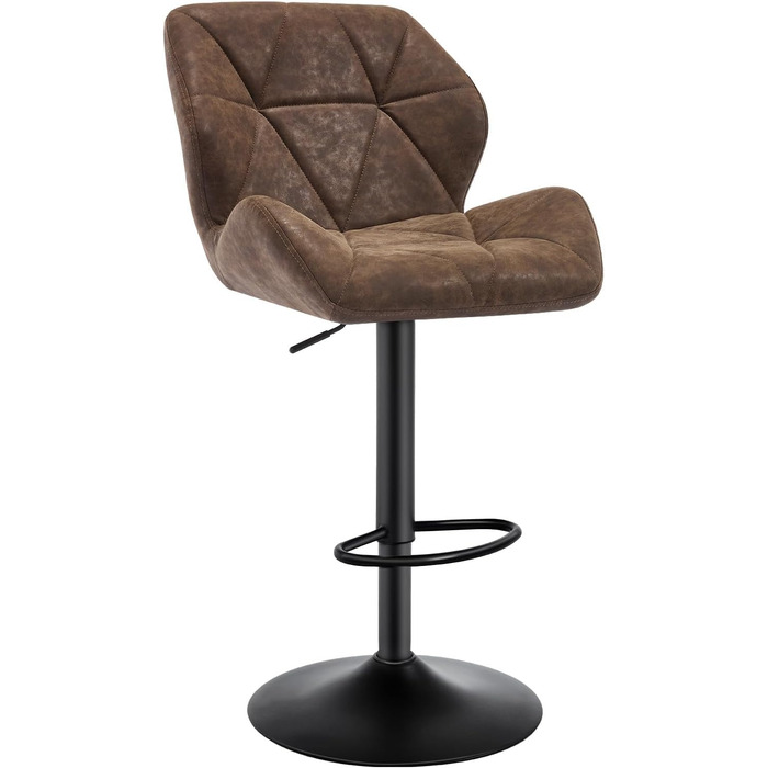 Барні стільці WOLTU 2 шт. - комплект, регульована висота, обертання, штучна шкіра, сталь, темно-коричневий