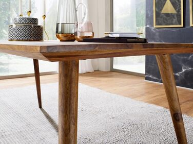 Стіл для їдальні FineBuy Sheesham, масив дерева, стиль кантрі, на 4-6 осіб