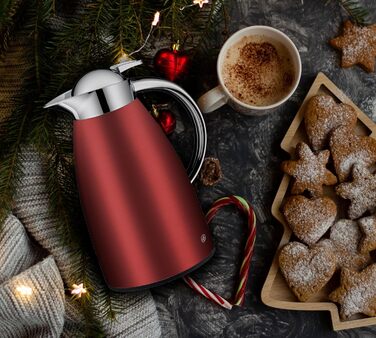 alfi SIGNO 1.0л термокружка з нержавіючої сталі, срібляста сатинова, з термоізоляцією, з скляною колбою, з кришкою-поворотом, зручна в використанні