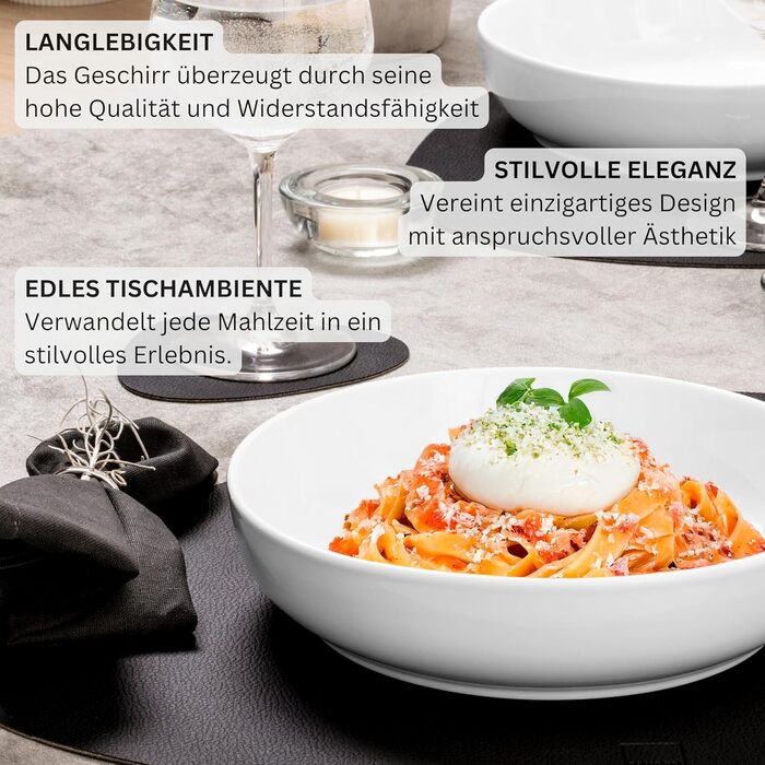 Набір чашок з блюдцем SÄNGER 12 шт. | 6 чашок для кави, порцеляна, білий з чорними акцентами, 200 мл | PREMIUM COLLECTION (6 пасоччi)