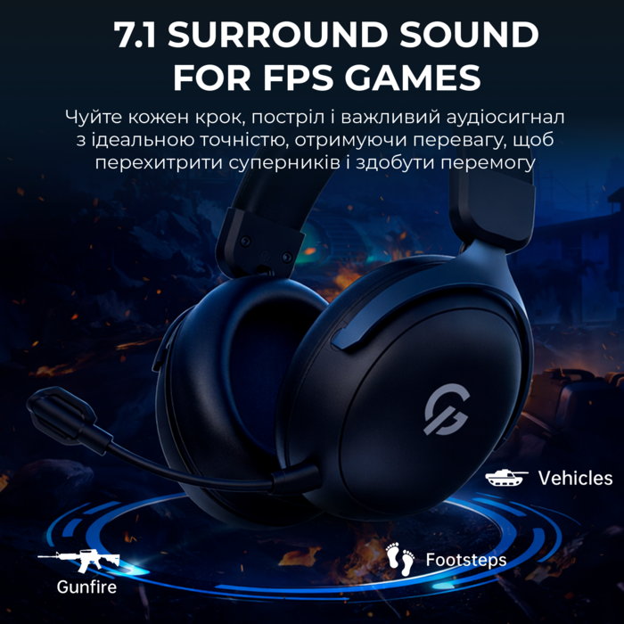 Бездротова ігрова гарнітура GamePro Asgard Freya Pro (HSW201B)