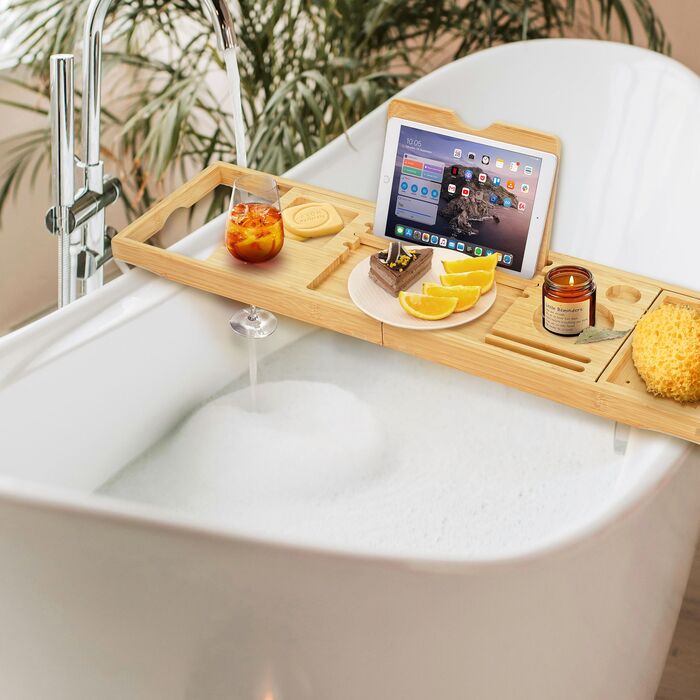 Підставка для ванни Relaxdays, що висувається, з бамбука