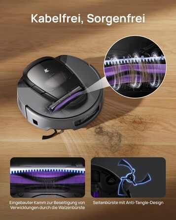 Робот-пилосос 3i G10+ з функцією миття підлоги, автоматичним компакттором сміття, потужністю всмоктування 18000 Па, вбудованою бічною щіткою та миючим мопом, інтелектуальною навігацією та уникненням перешкод за допомогою ШІ