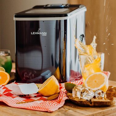 Машина для приготування льоду Lehmann - швидке виробництво, 2 розміри, 12 кг/24 год, для дому, вечірки, офісу, кемпінгу (2 л)