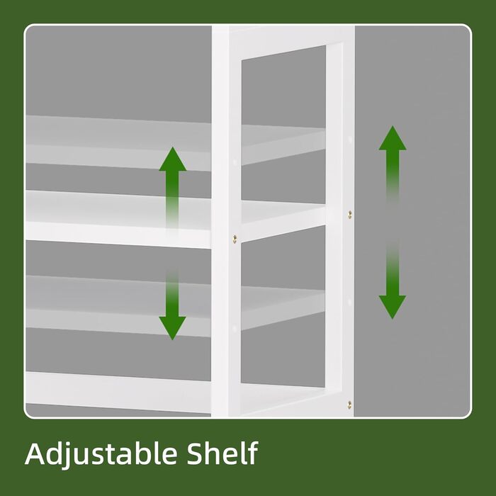 5-ярусна полиця для книг, індустріальна полиця з бамбуковим каркасом, сучасна полиця-вітрина, органайзер для зберігання з дерева для вітальні, домашнього офісу, рустичний колір (білий)