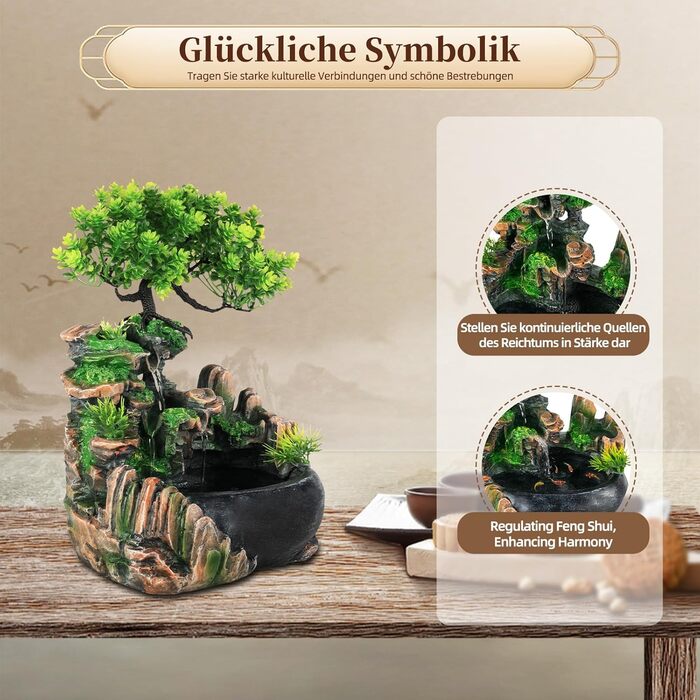 Кімнатний фонтан-водоспад з рослинами: для вітальні, спальні, офісу, кафе