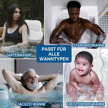 Подушка для ванни Luxus Dicke: повне тіло, підтримка голови, шиї та плечей. Комфорт та розслаблення. Аксесуари для спа.