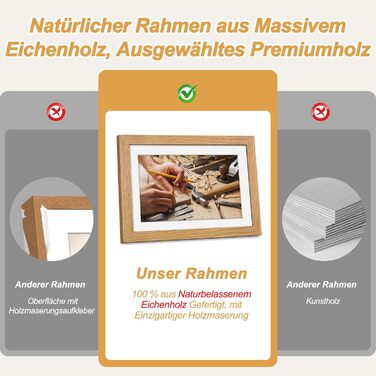 Цифровий фоторамка з дерева, Wi-Fi, 32GB, 10.1